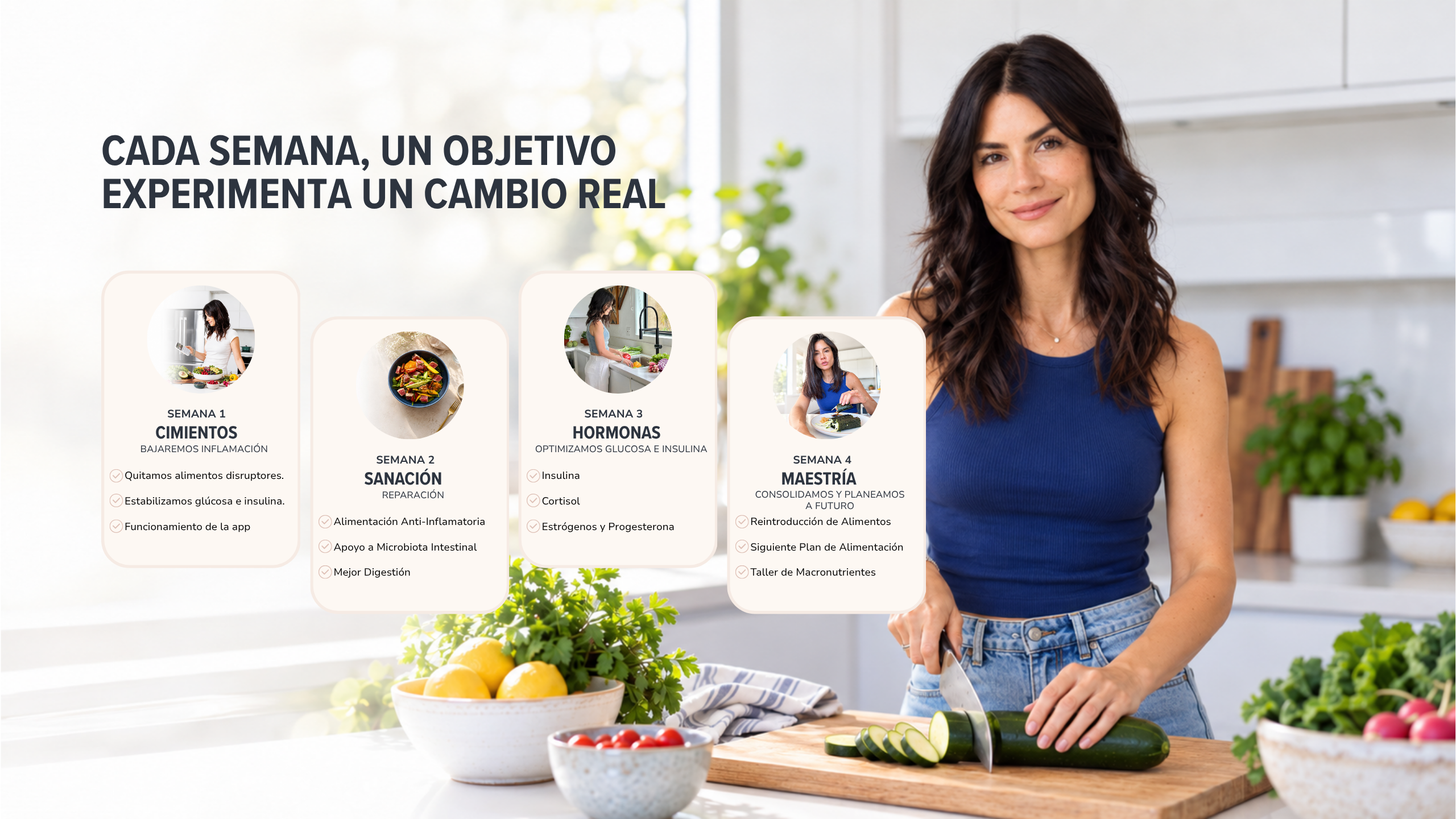 Rosé Elder preparando alimentos en su cocina