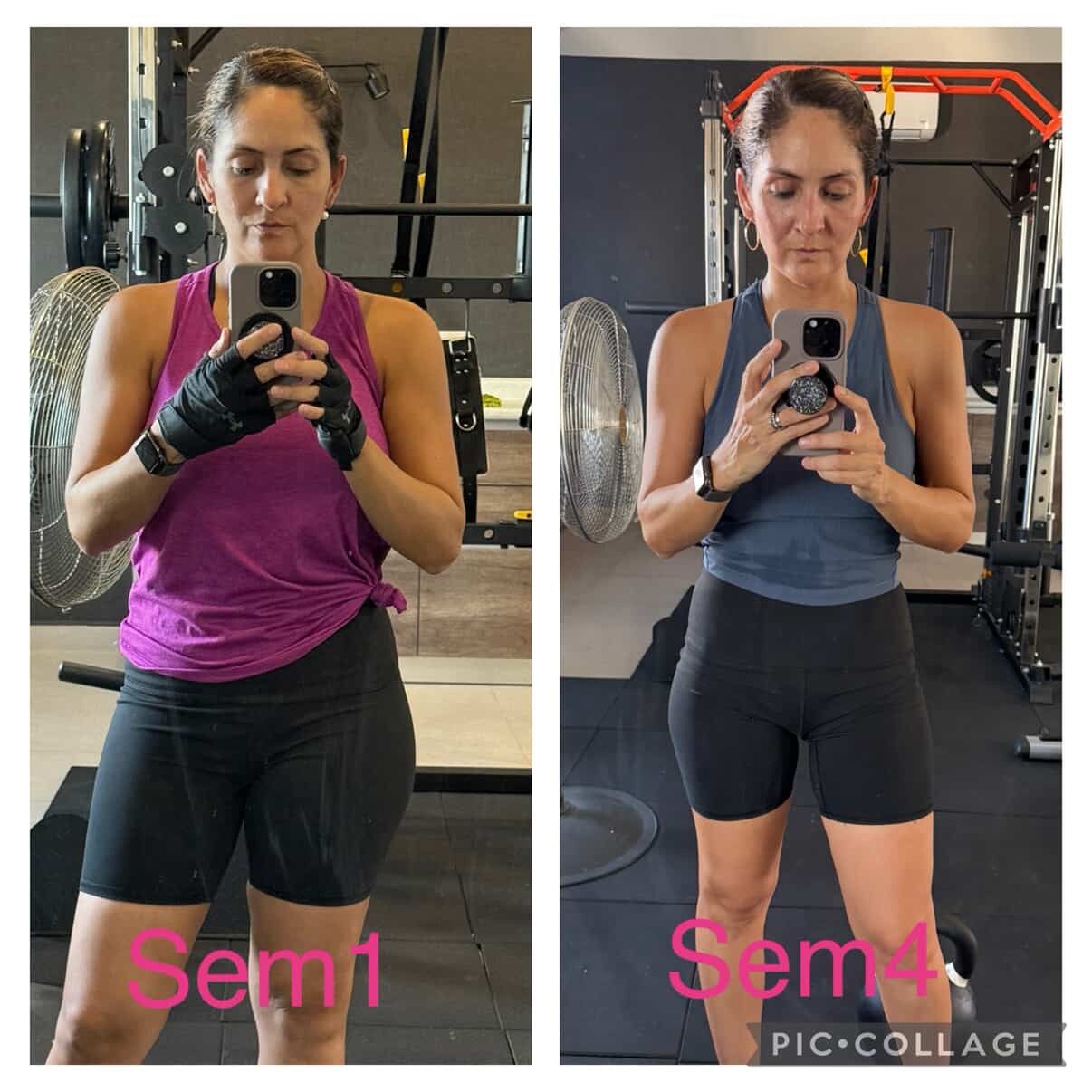 Antes y después compartido por una integrante de Glow